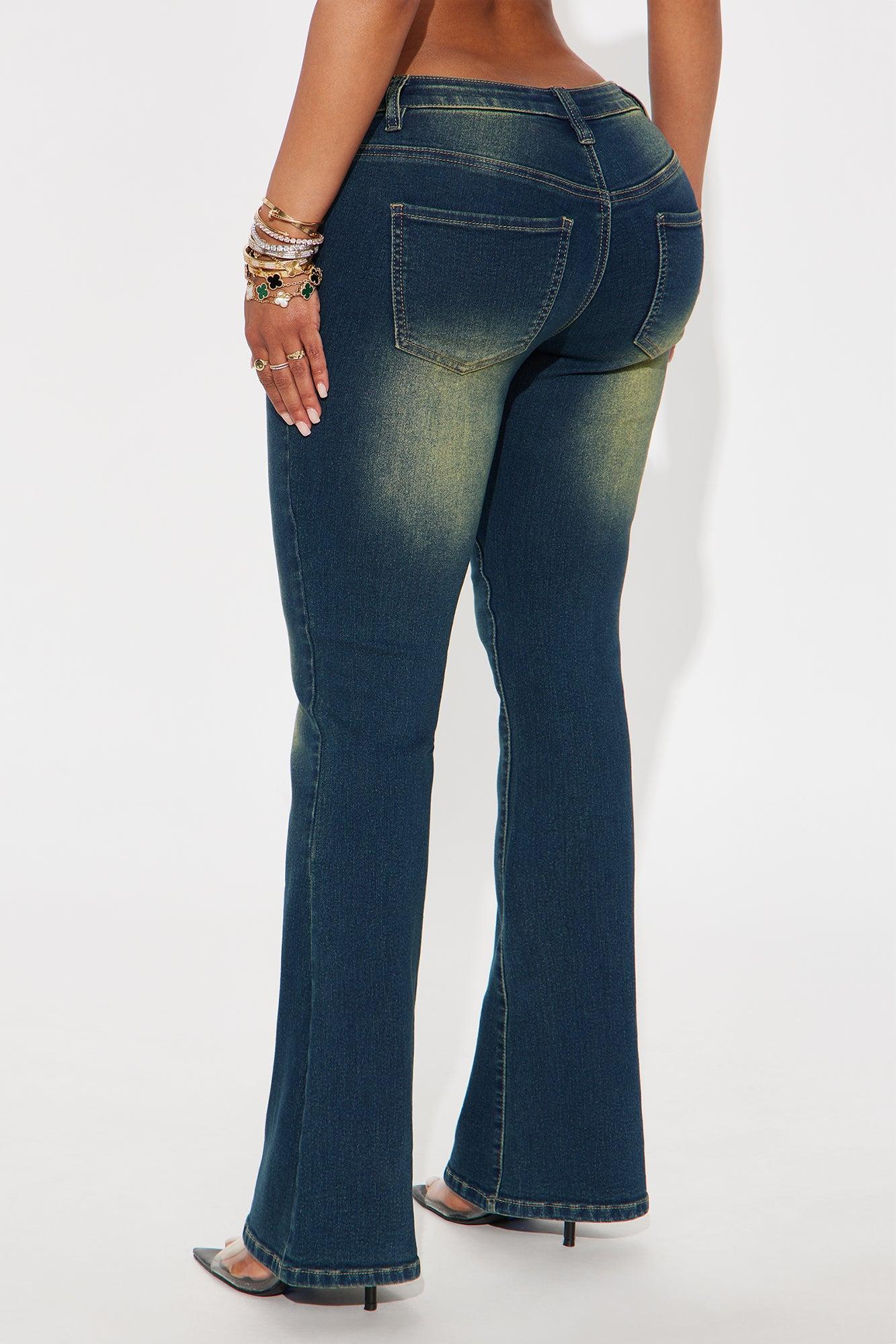 Hot Stuff Low Rise Tinted Flare Jeans - Vintage Wash Female Product Image