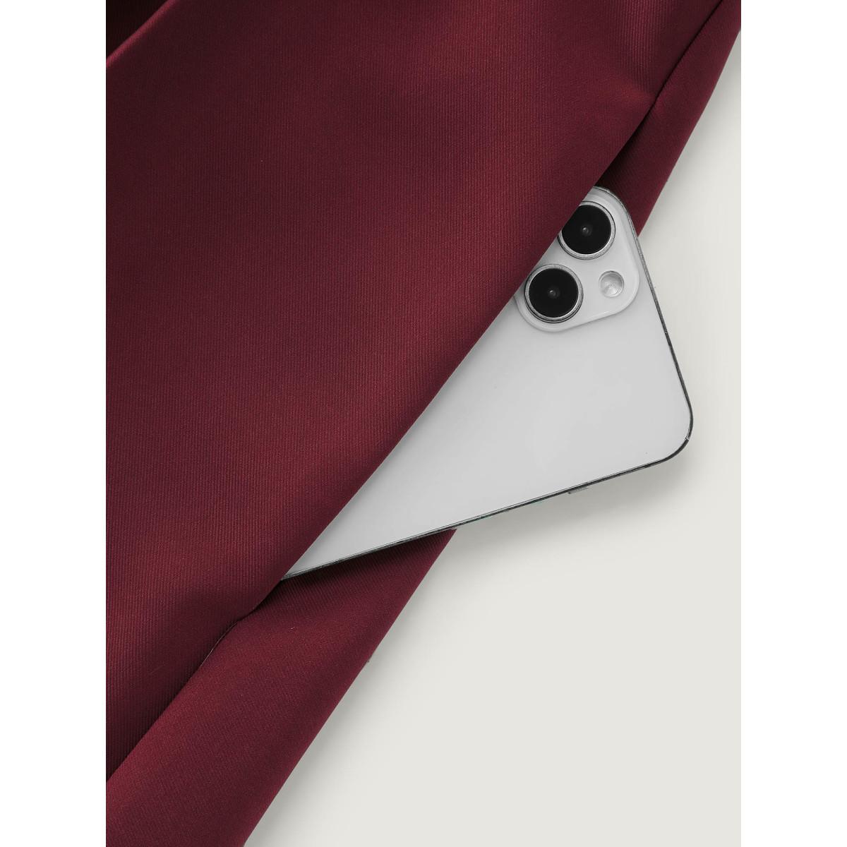 Plus Size Lace Trim Sleeve Pleated Maxi Dress Burgundy Women Party&Cocktail Square Neck Cap Sleeve Curvy BloomChic 28/5X Product Image