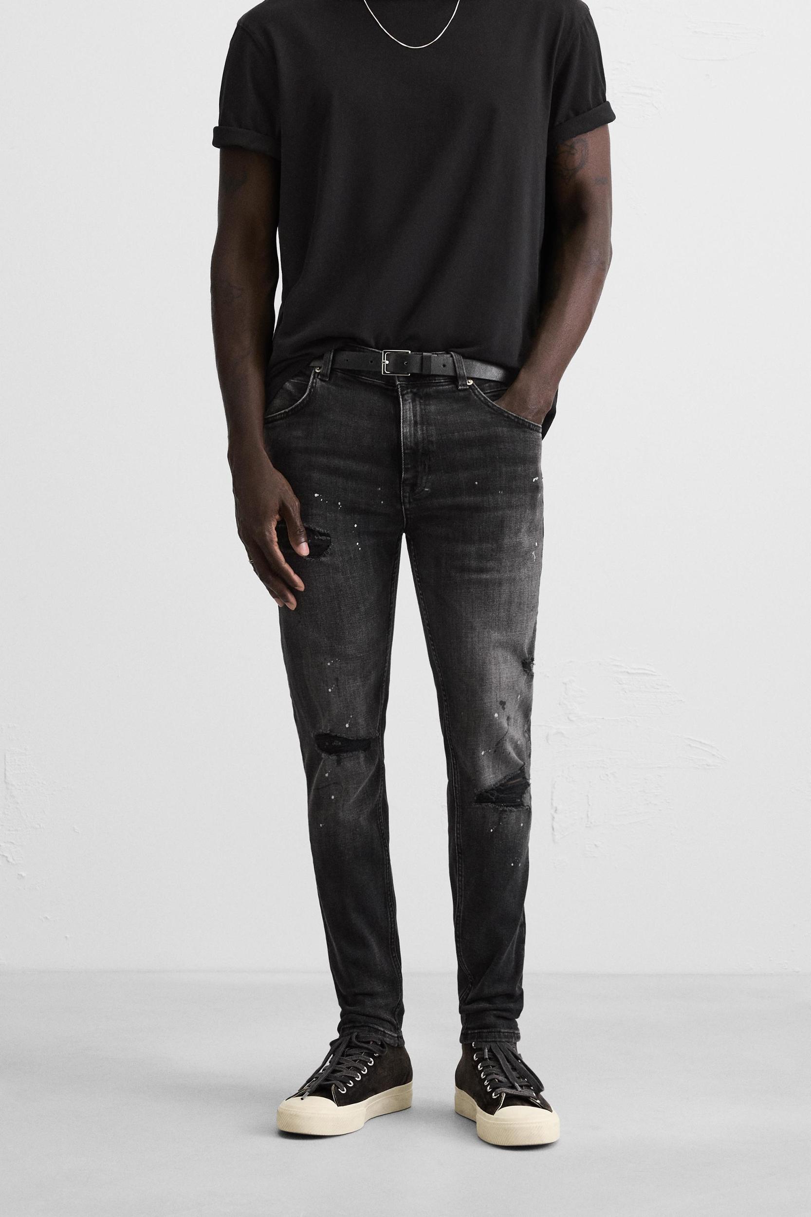 RIPPED SKINNY FIT JEANS Product Image