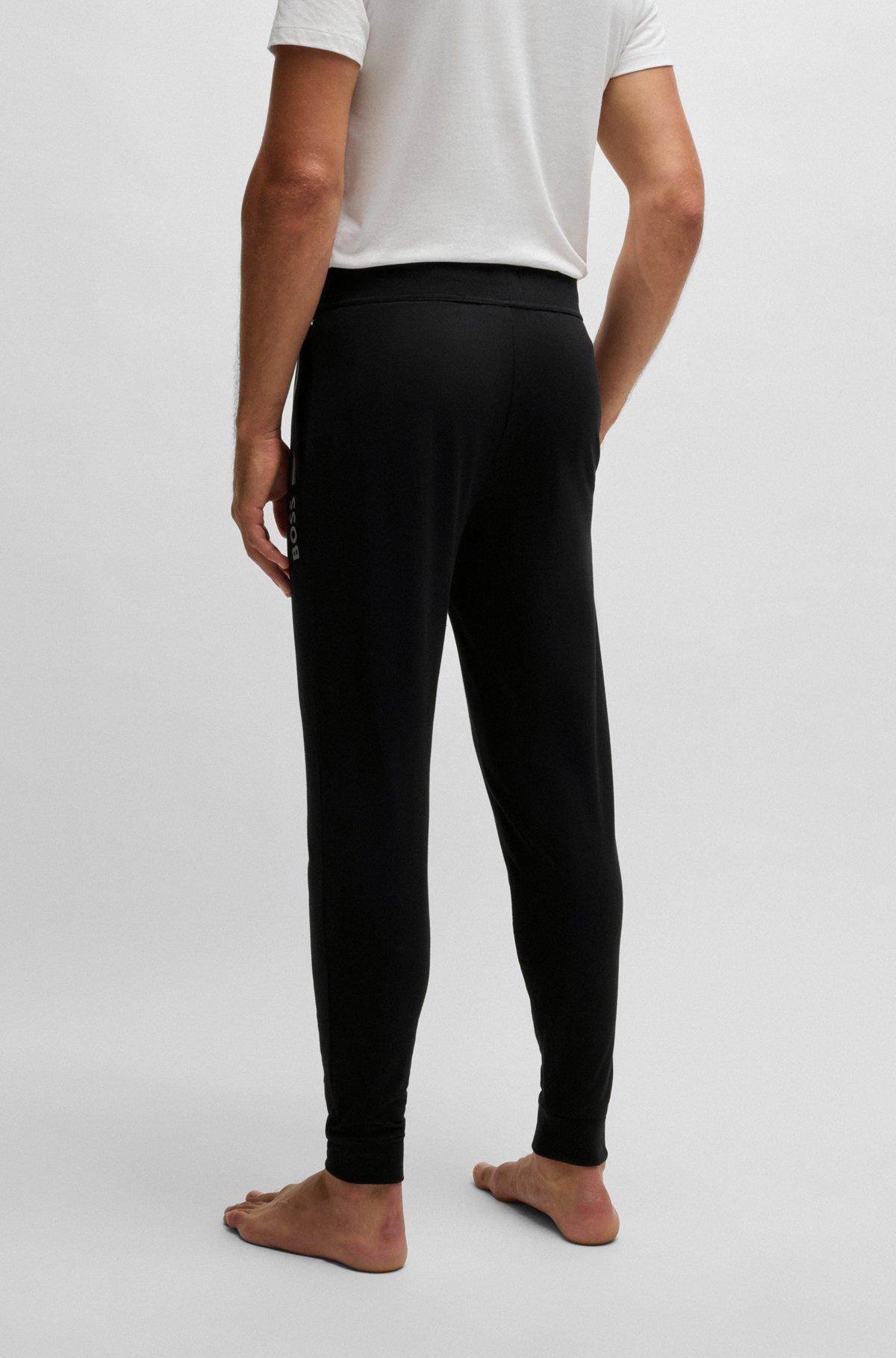 Drawcord tracksuit bottoms in cotton terry with logo print Product Image