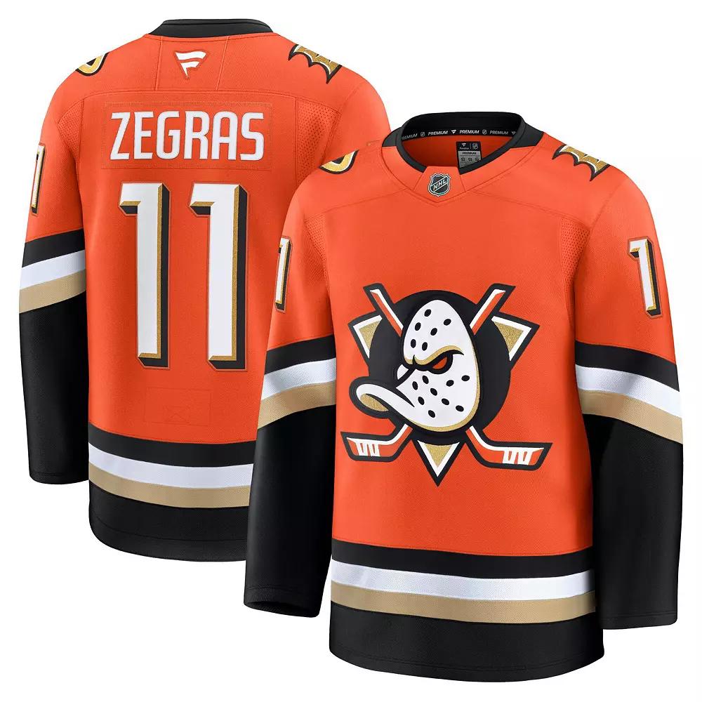 Men's Fanatics Trevor Zegras Orange Anaheim Ducks Home Premium Jersey, Size: 50, Dks Orange Product Image