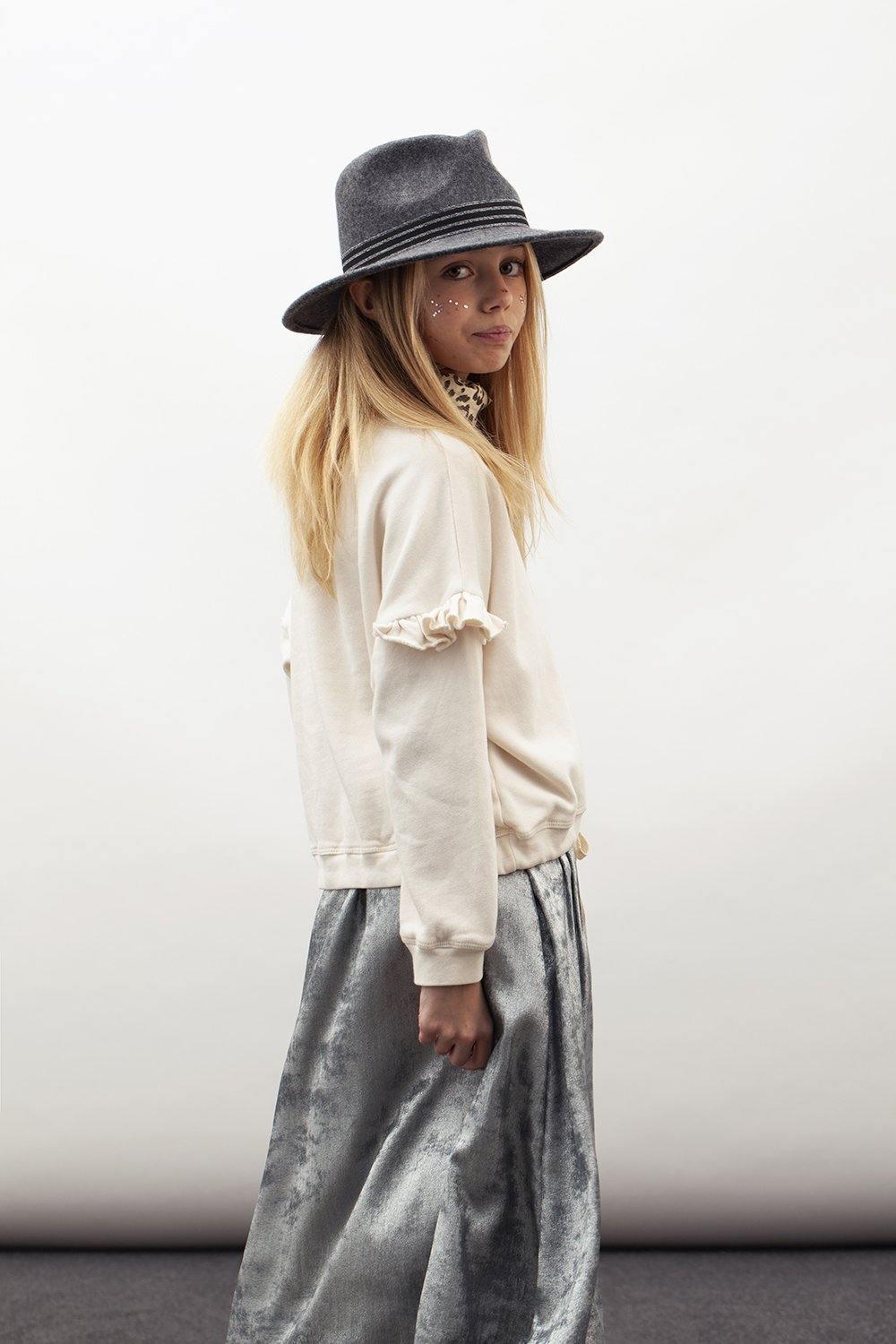 Tocoto Vintage Metallic Midi Skirt Product Image