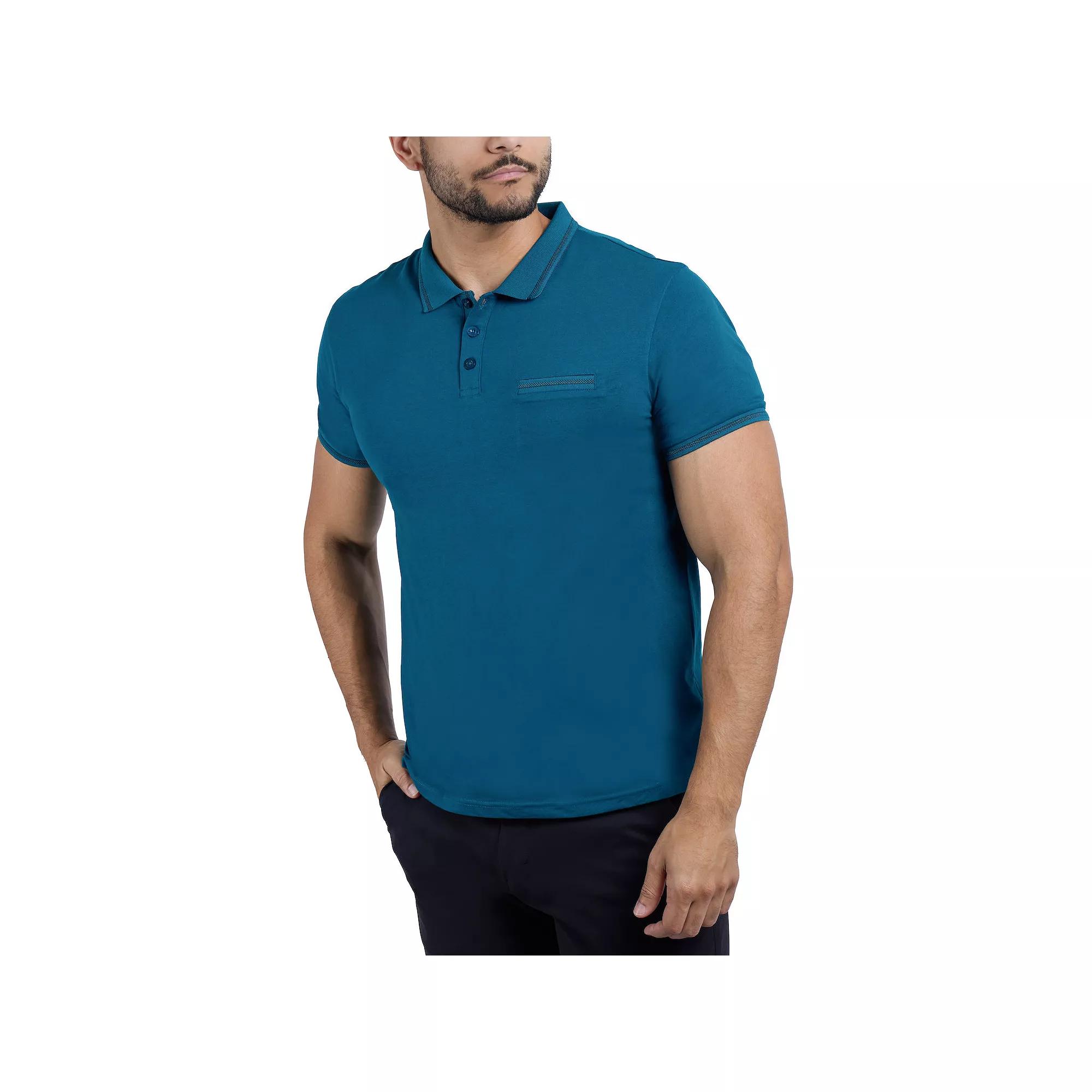 Men's Cultura Short Sleeve Polo With Chest Rib Pocket, Size: XL, Blue Product Image