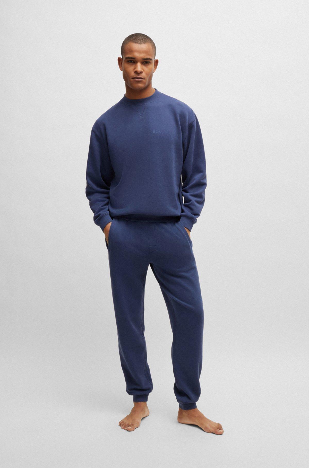 Cotton-terry tracksuit bottoms with flocked logo Product Image