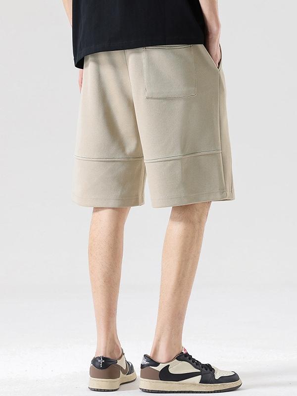 Men's Solid Splice Drawstring Shorts Product Image