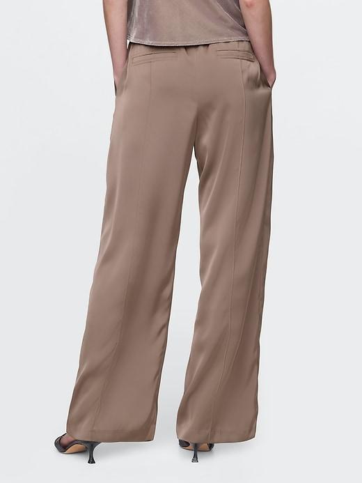 Mid Rise Recycled Satin Seamed Pants Product Image