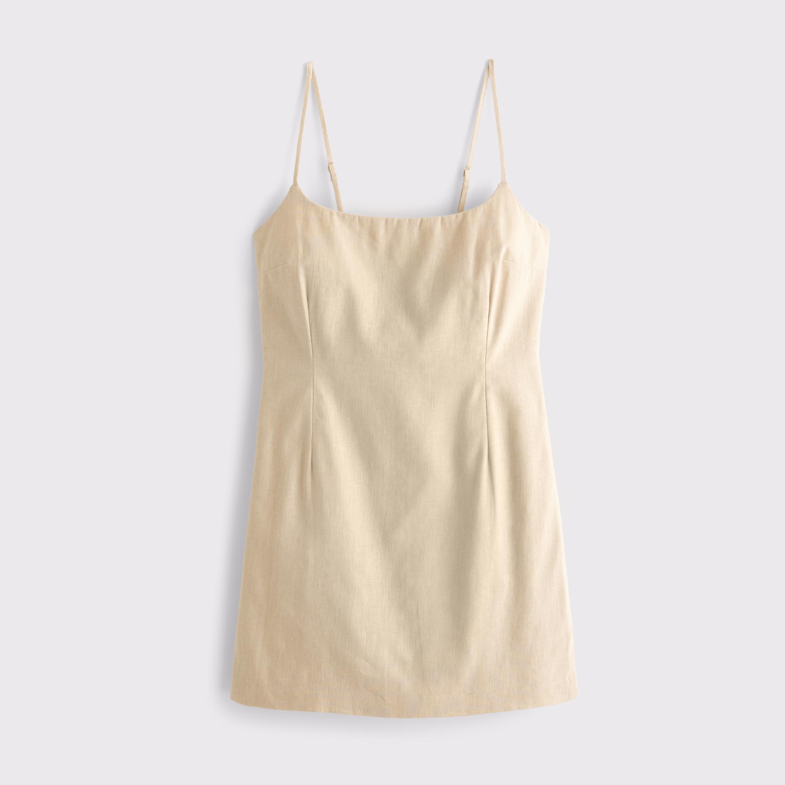 Scoopneck Linen-Blend Micro Skort Product Image