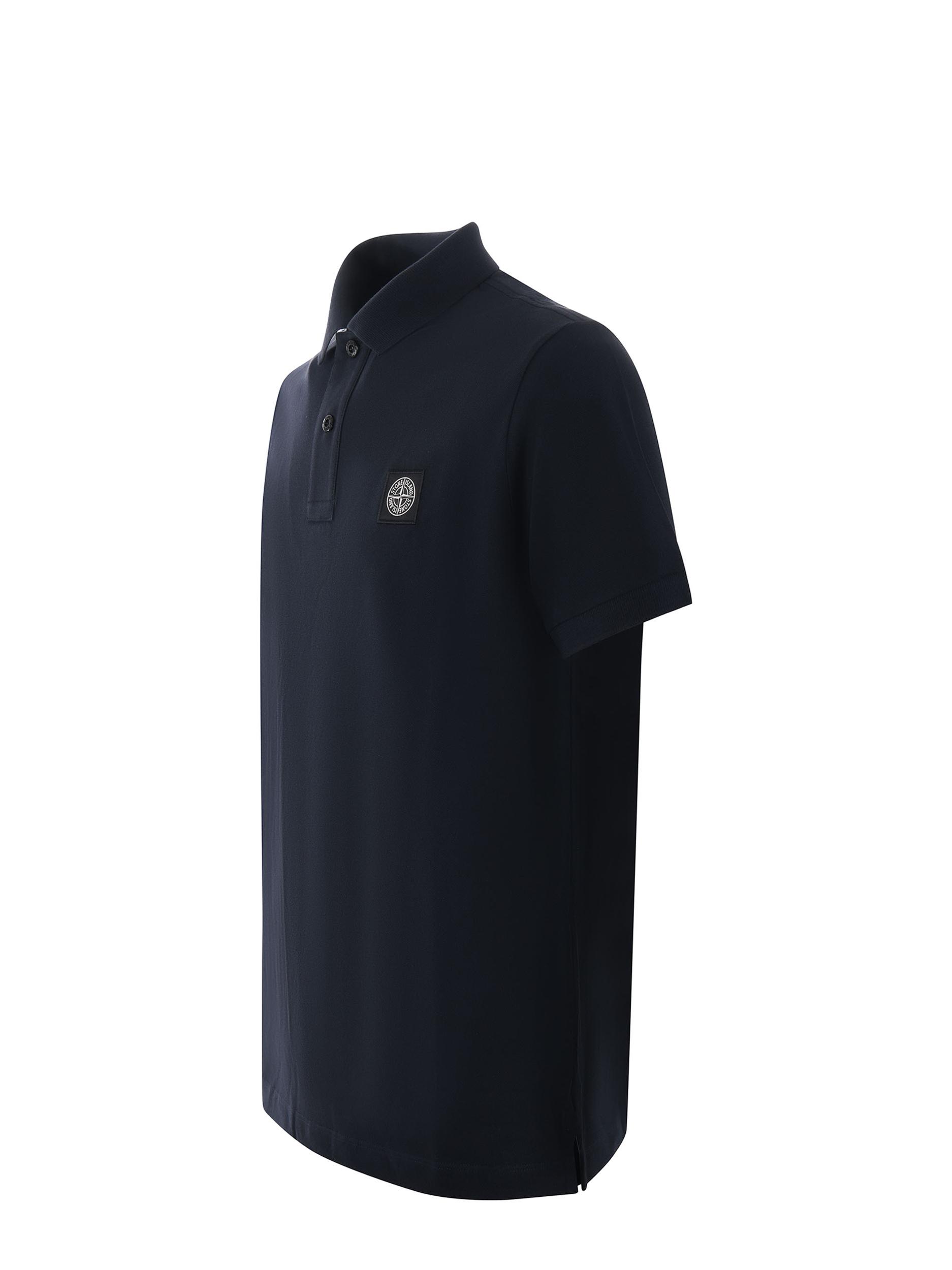 STONE ISLAND Mens Black Brand-patch Regular-fit Stretch-cotton Polo Shirt Xl Product Image