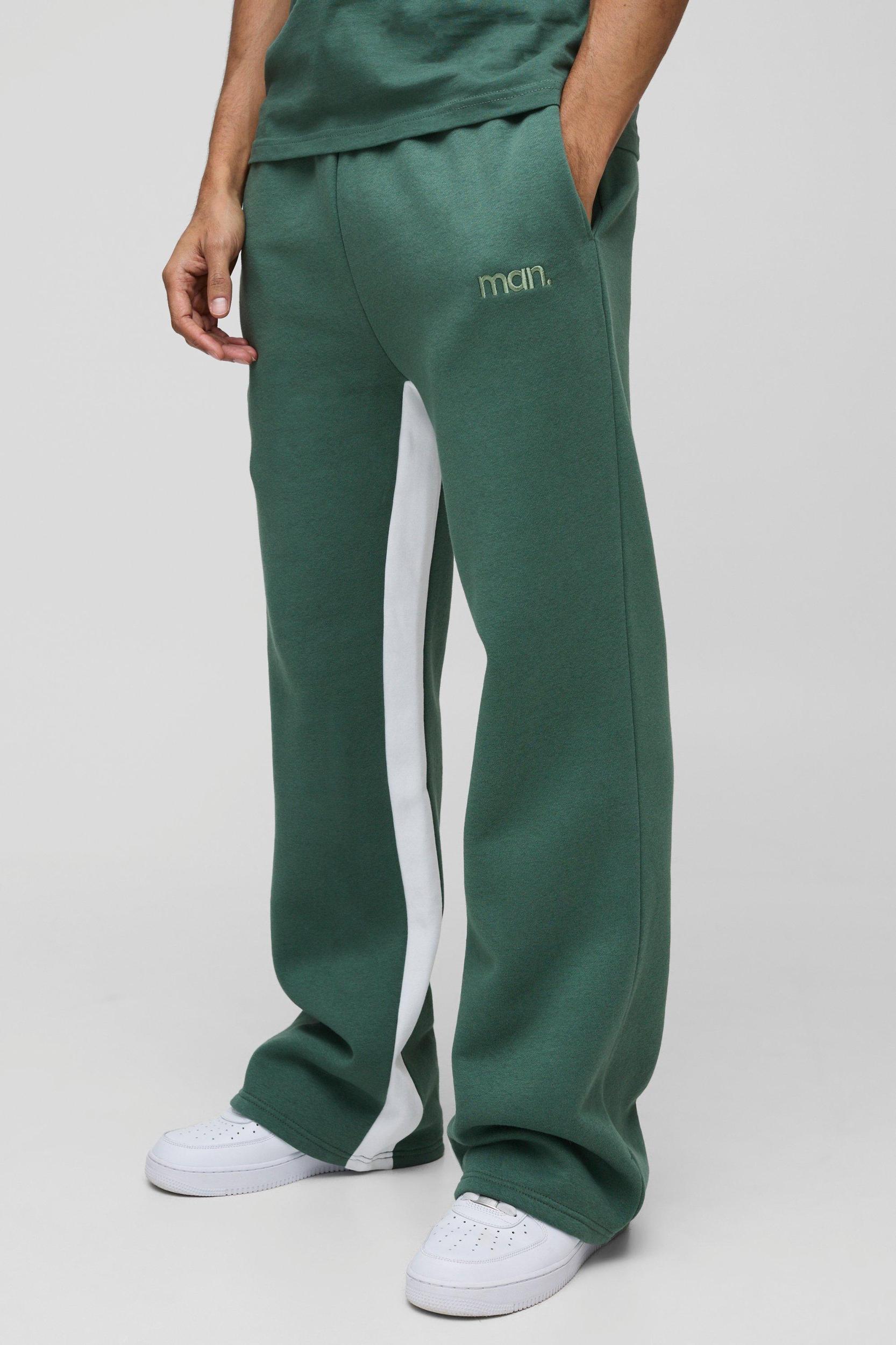 Relaxed Man Colour Block Sweatpants | boohooMAN USA Product Image