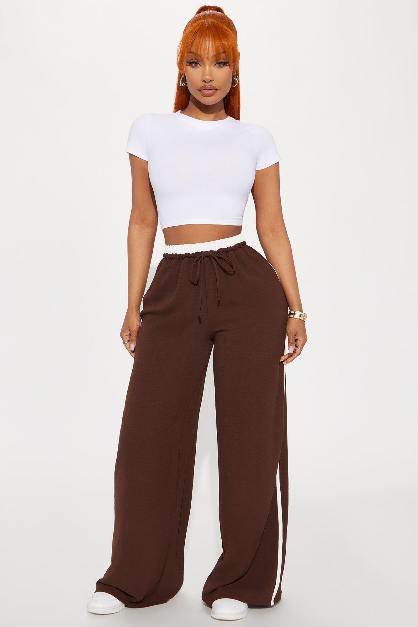 Dana Double Waistband Track Pant - Chocolate Product Image