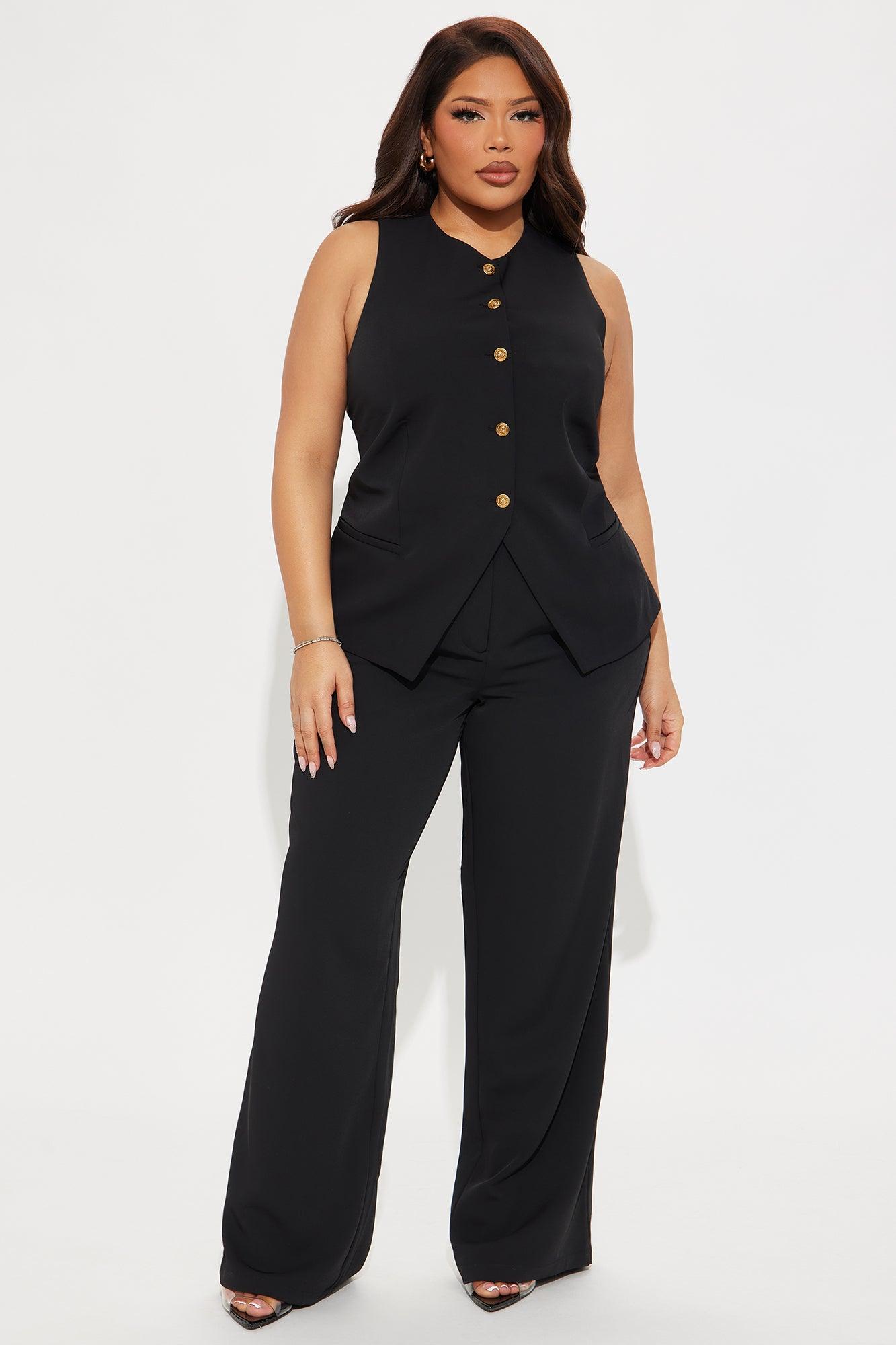 Blaire Vest Pant Set - Black Product Image