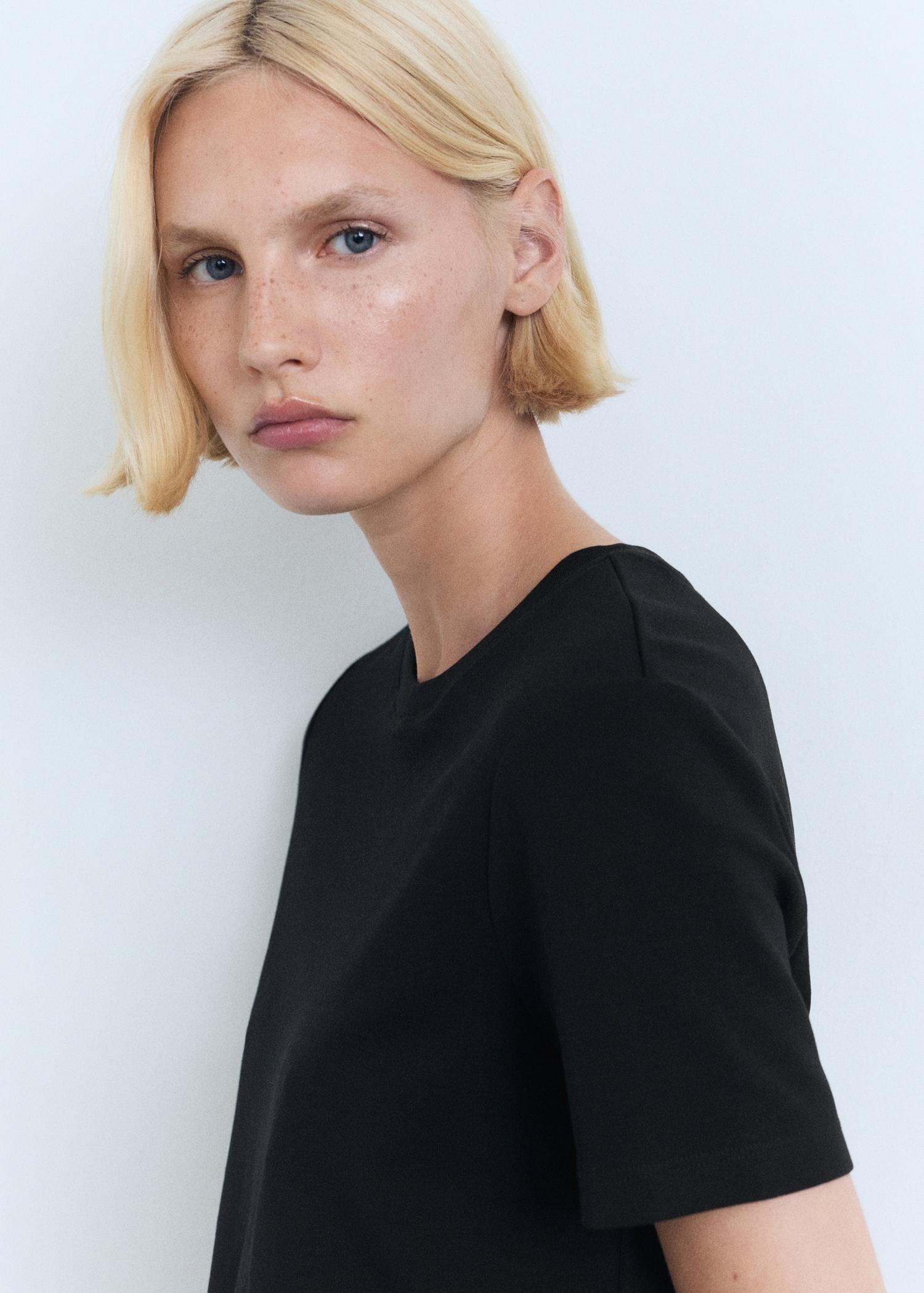 Cotton short-sleeved t-shirt - Women | MANGO USA Product Image