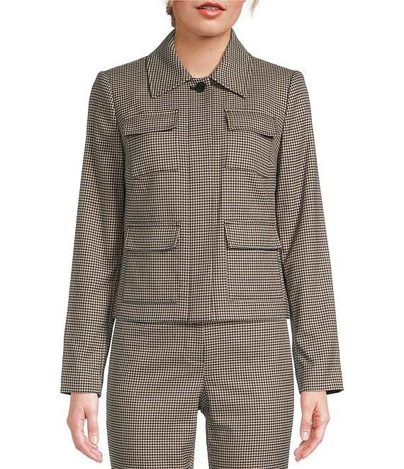 DKNY by Donna Karan Mini Houndstooth Patch Pocket Jacket Product Image