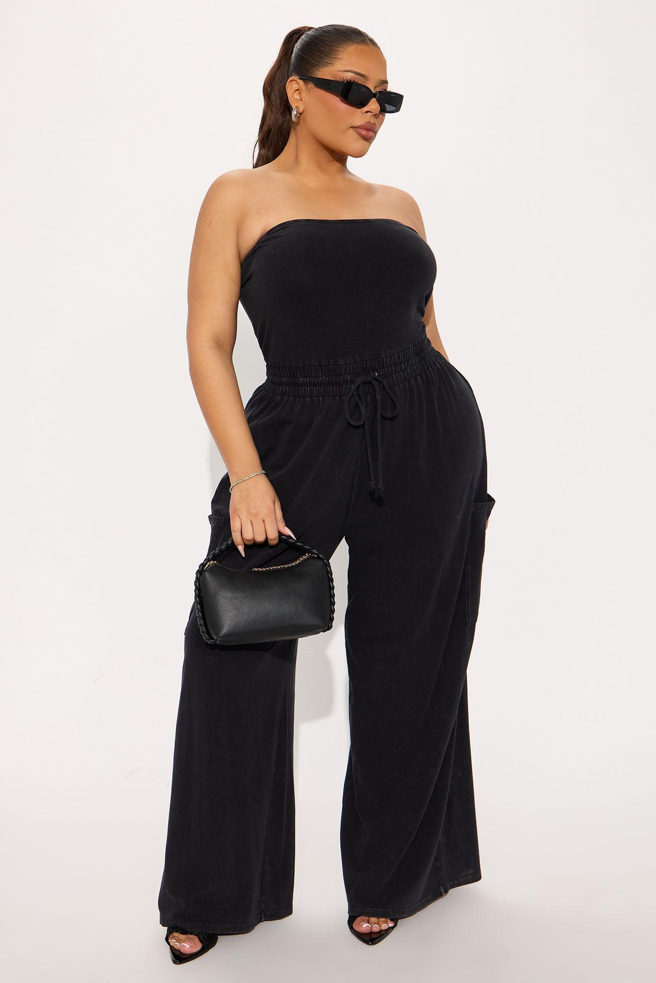 Lounge With Me Washed Jumpsuit - Black Product Image