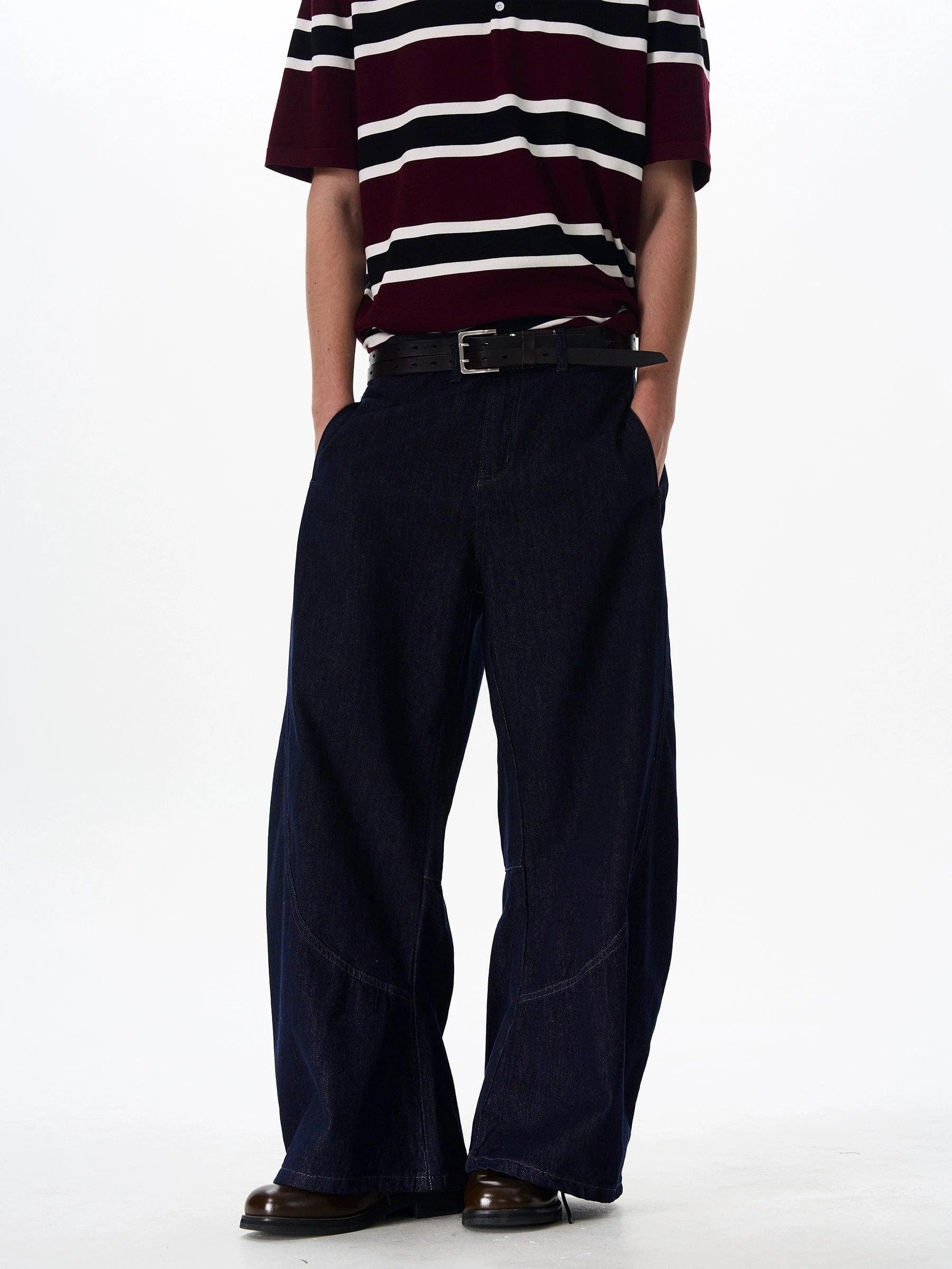 RT No. 18051 BLUE STRAIGHT DENIM PANTS Product Image