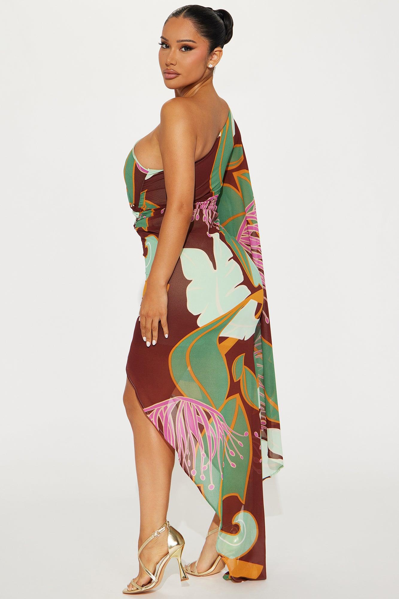 Time Of Your Life Maxi Dress - Chocolate/Combo Product Image