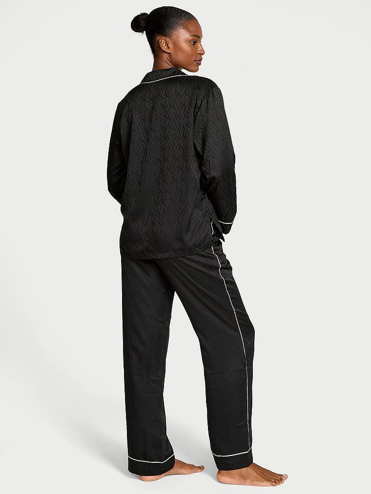 Glazed Satin Long Pajama Set Product Image