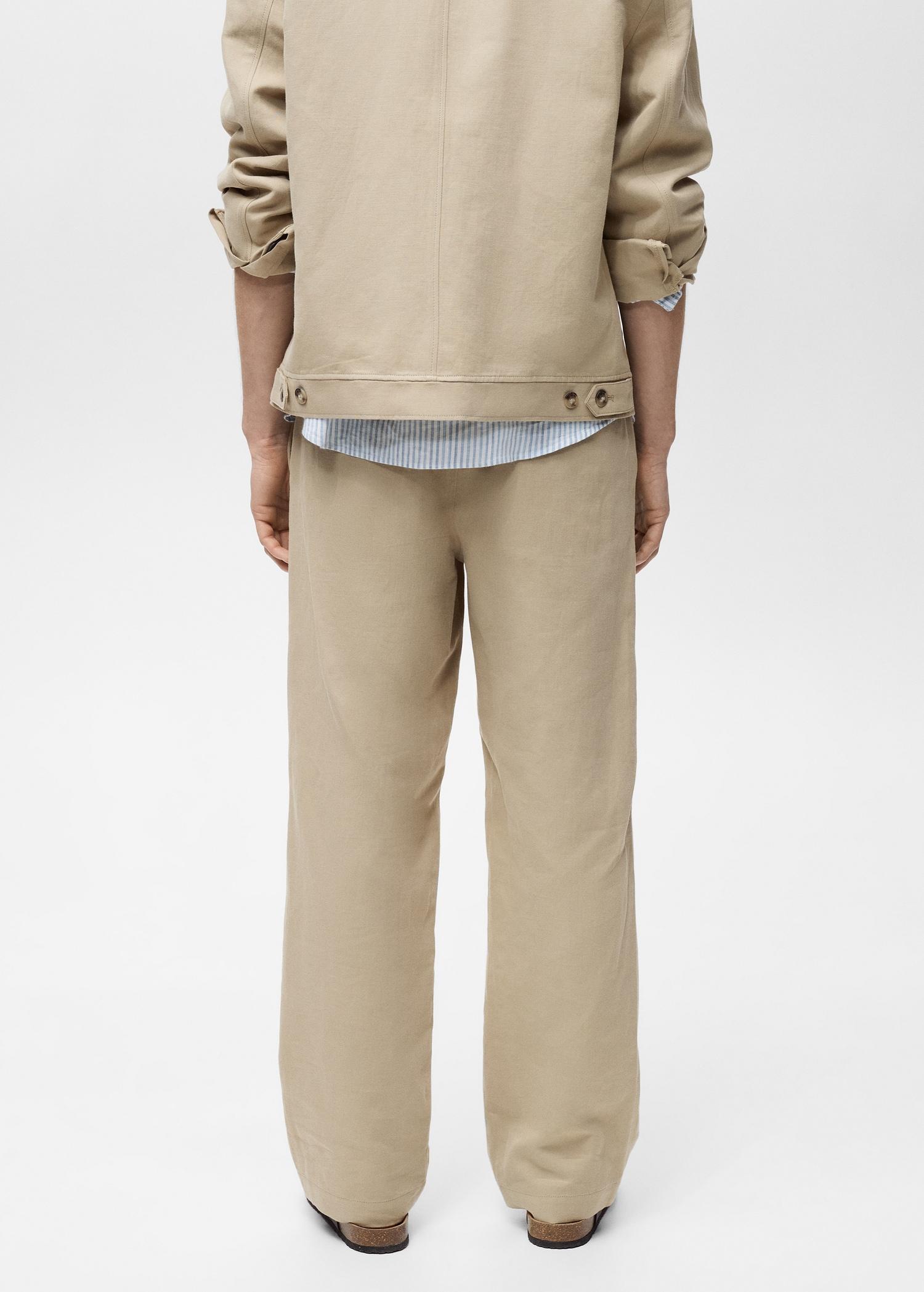 Linen-blend regular-fit pants - Men | MANGO USA Product Image