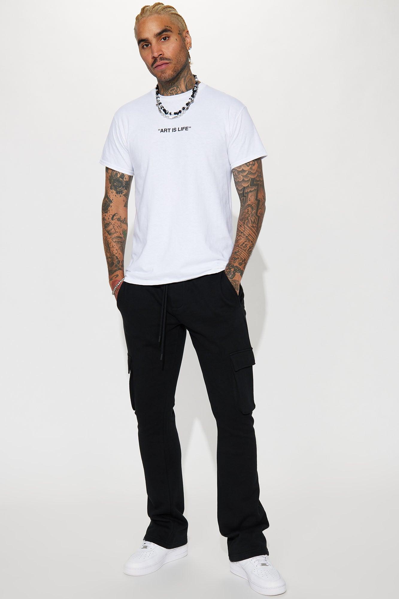 Tyson Cargo Skinny Flared Sweatpant - Black Product Image