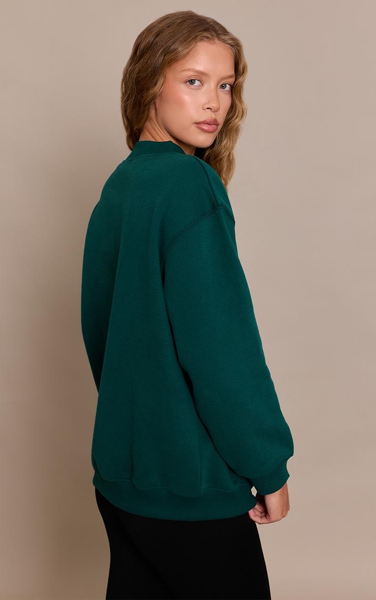 Pine Green Cotton Fleece Crossfront Sweatshirt Product Image