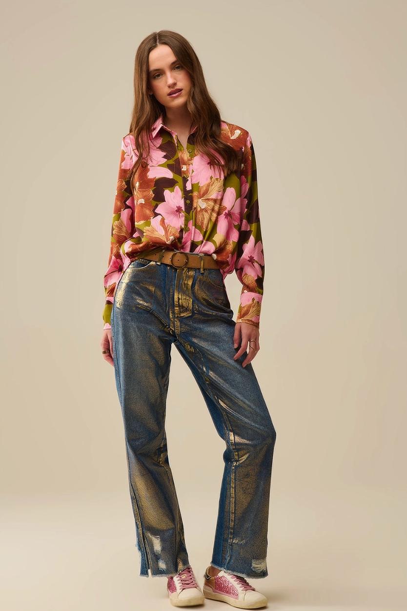 Tropical Print Relaxed Buttondown Product Image