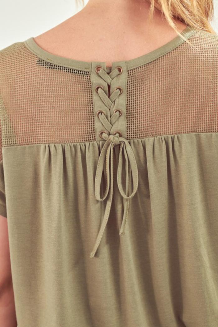 Yoke Back Short Sleeve Top Product Image