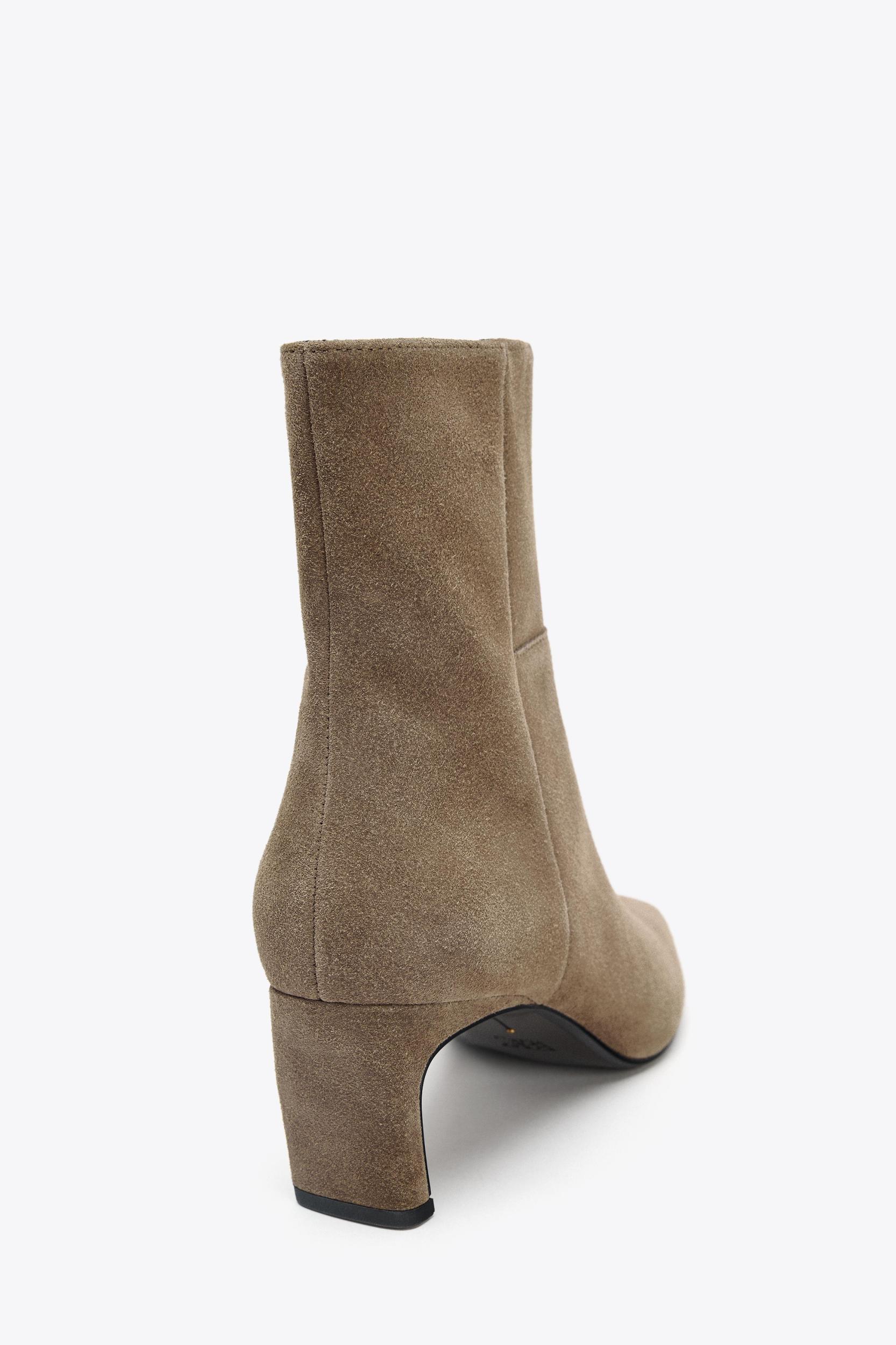 SUEDE KITTEN HEEL ANKLE BOOTS Product Image