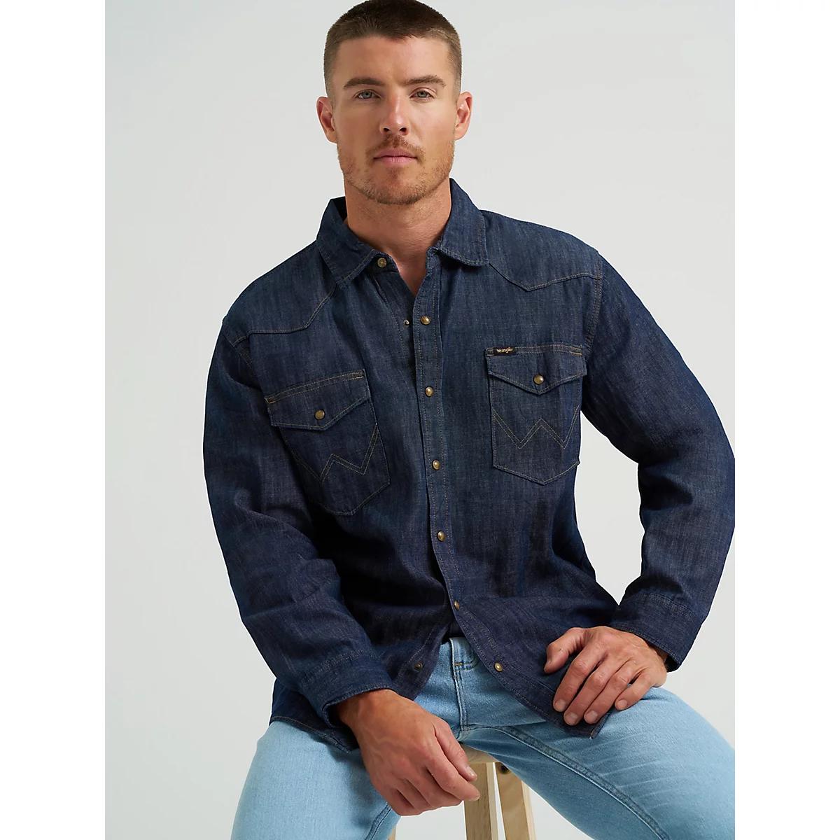 Men's Denim Western Snap Front Shirt in Rise Product Image
