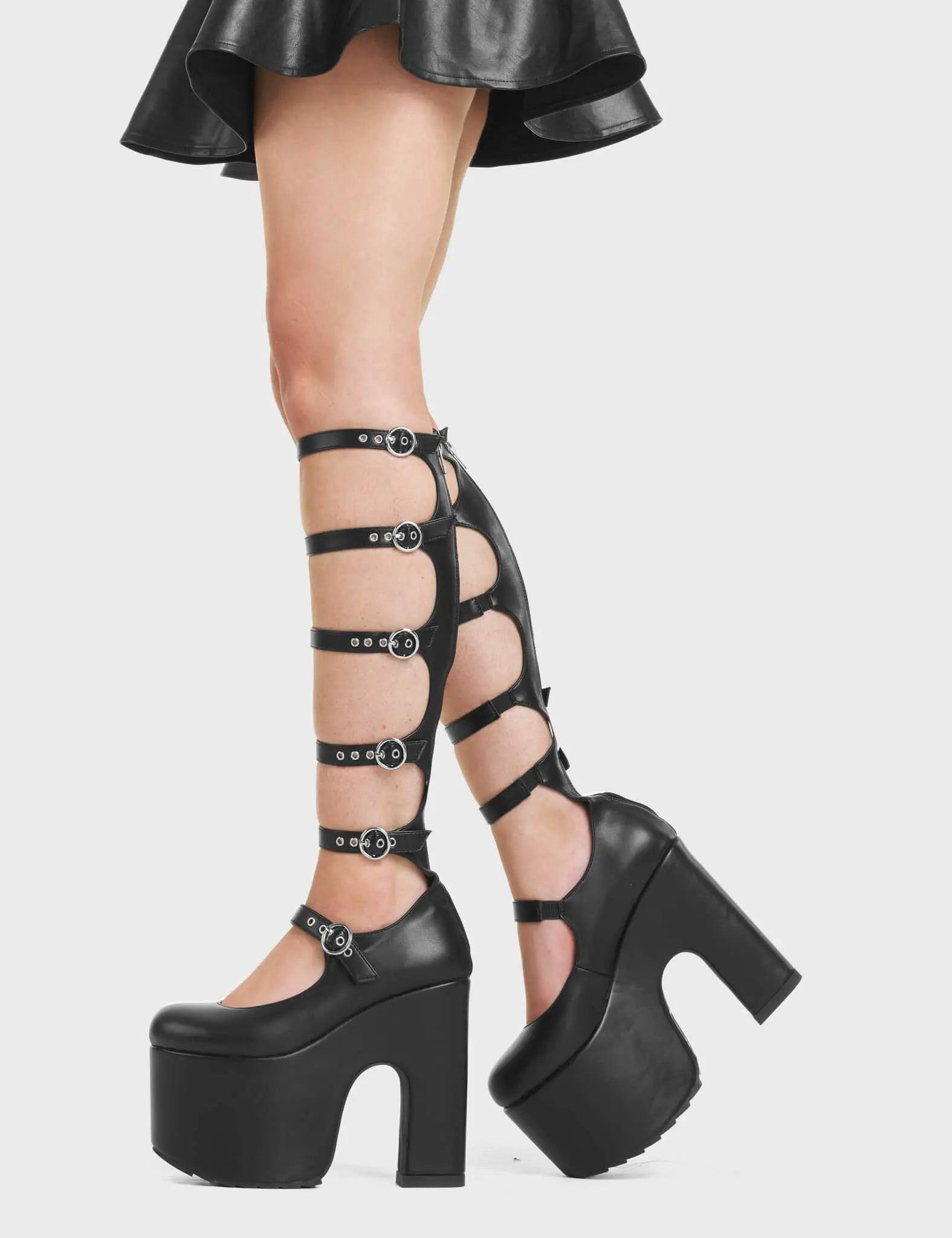 On A Loop Chunky Platform Knee High Boots Product Image