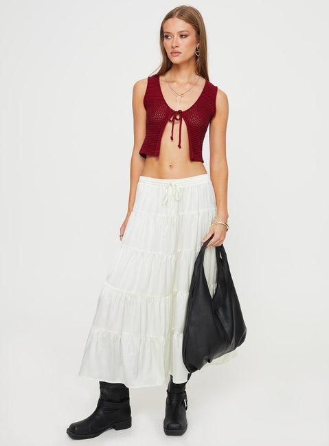 Keira Tiered Maxi Skirt Porcelain Product Image