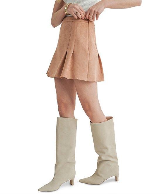 Sage The Label Nurture Vegan Suede Pleated Mini Skirt Product Image