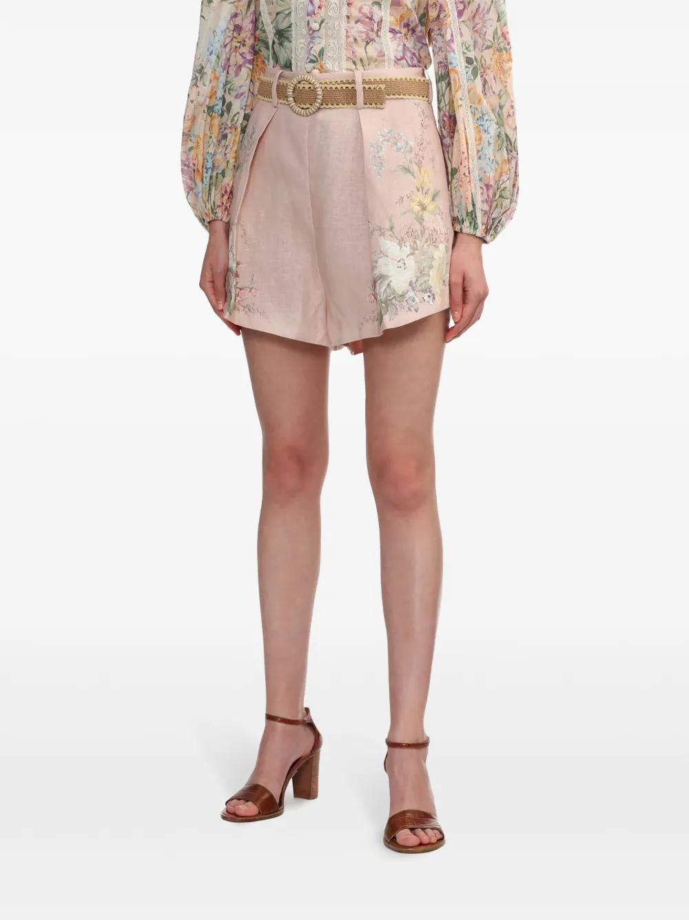 Waverly floral-print linen shorts Product Image
