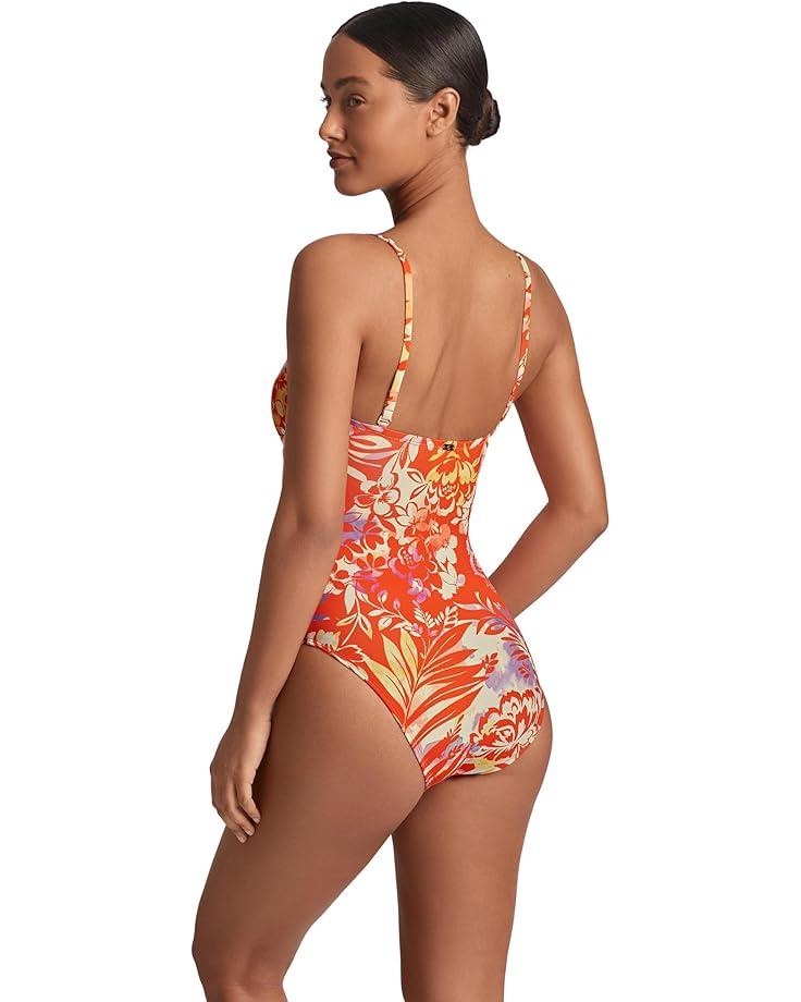 Beach Club Solid Macrame Ring High Neck One-Piece Product Image