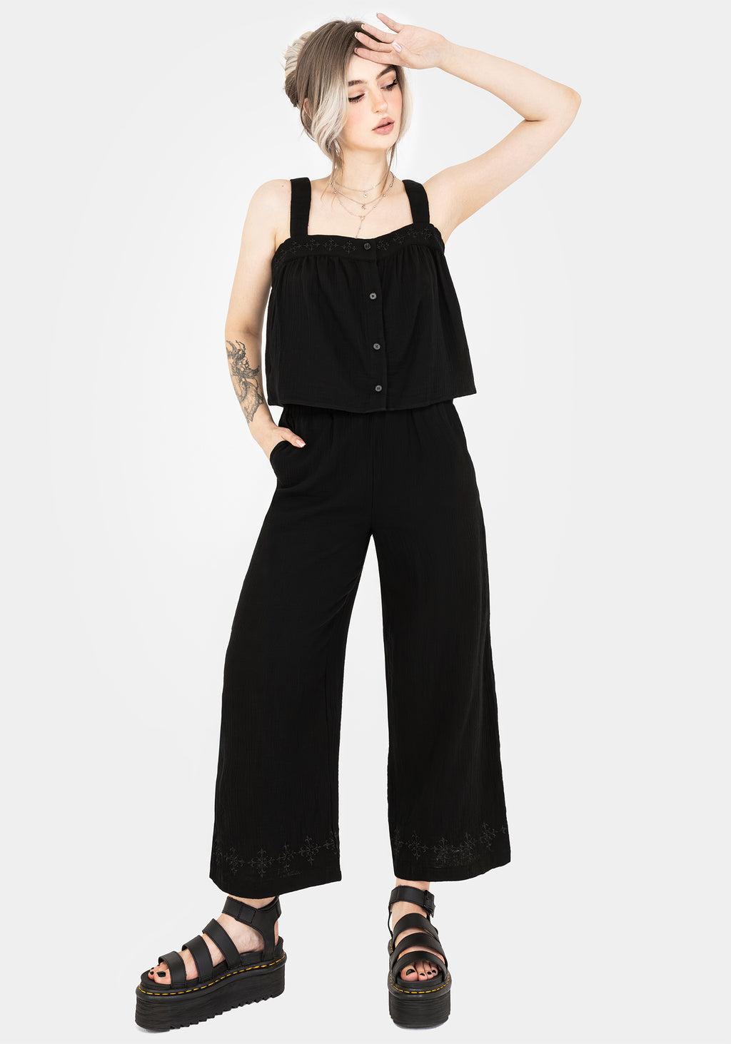 Damara Embroidered Cotton Culottes Product Image