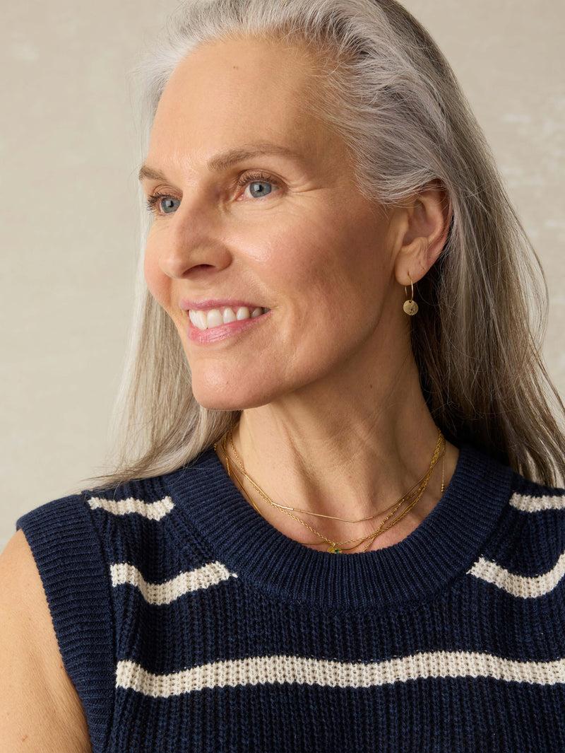 Miramar Linen Sweater Tank - North Sea Stripe Female Product Image