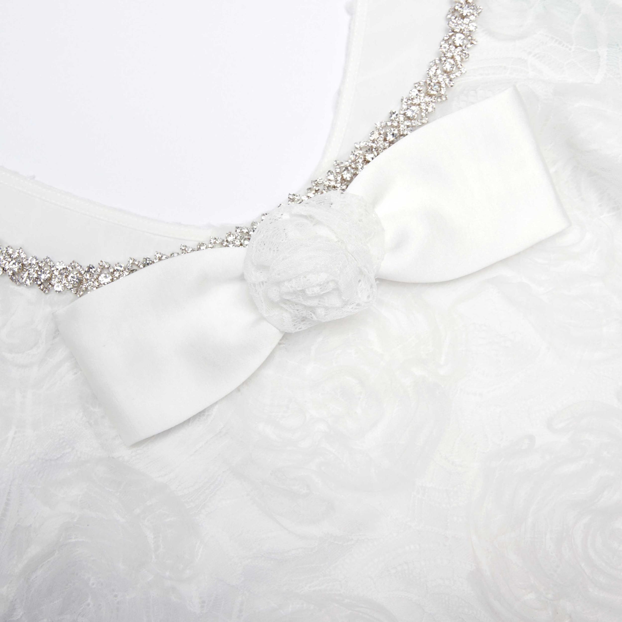 White Tulle Lace Mini Dress Product Image