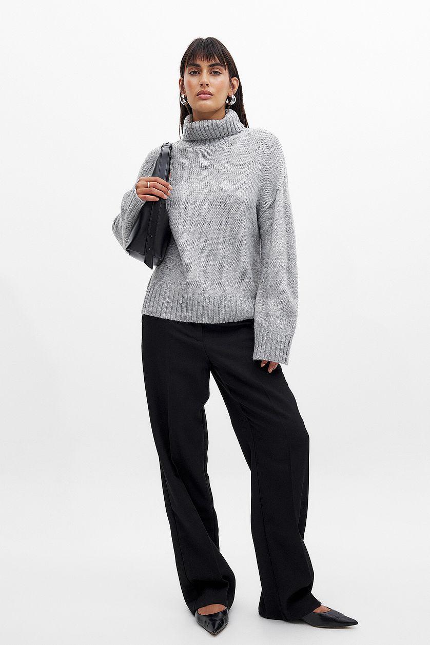 Turtle Neck Knitted Sweater Product Image