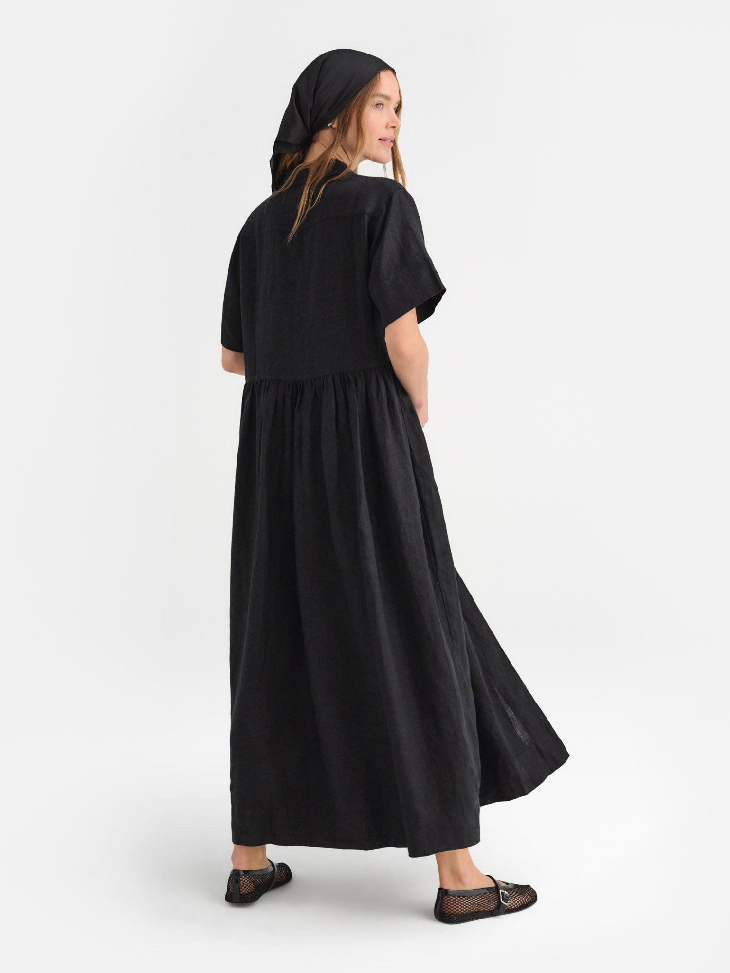 Organic Linen Shirt Dress Female Product Image