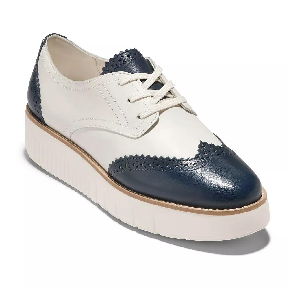 Cole Haan Grand City Women's Oxford Shoes, Size: 8, Ivory Navy Product Image