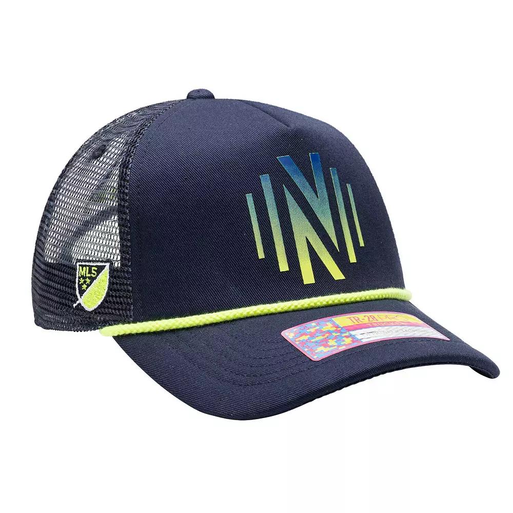 Men's Navy Nashville SC Atmosphere Trucker Adjustable Hat, Mls Blue Product Image