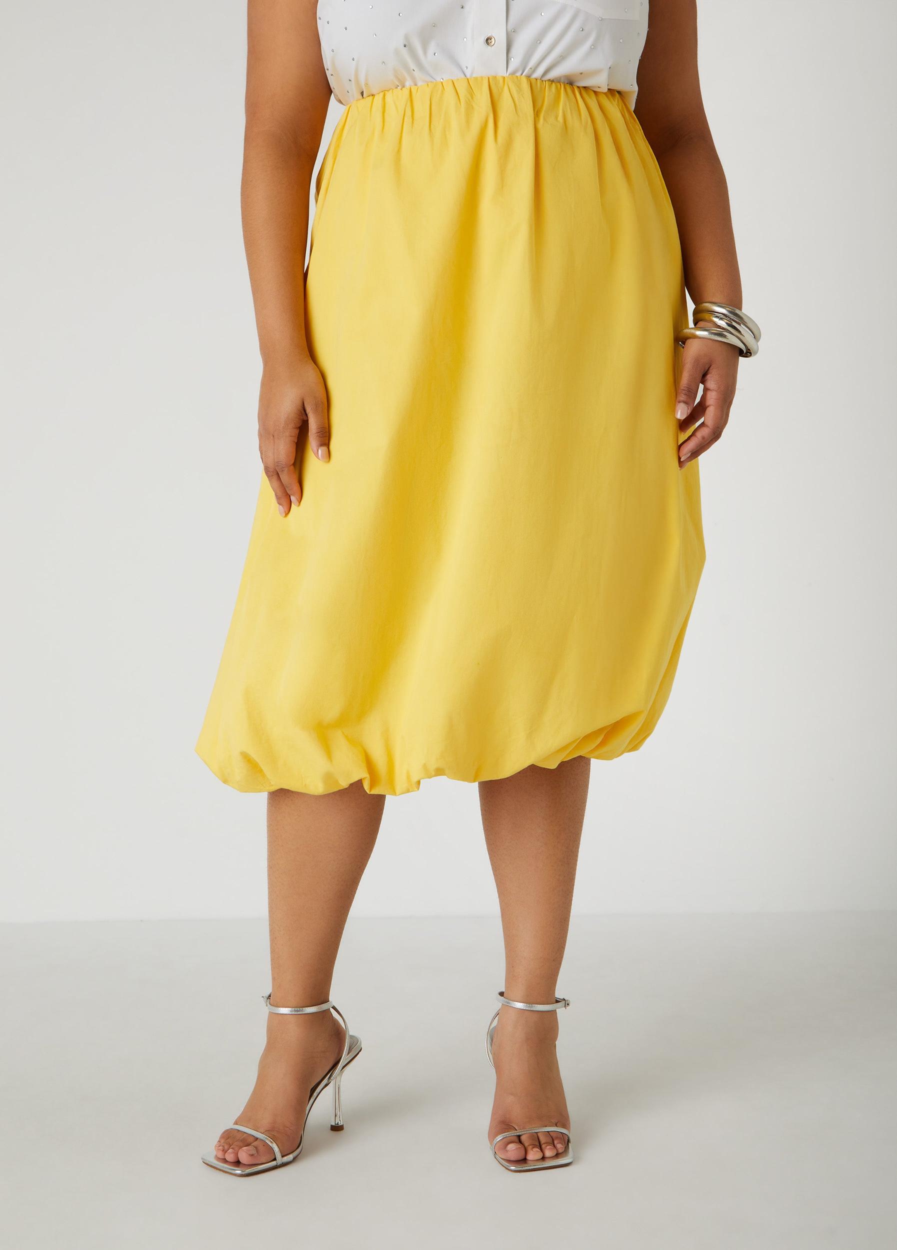 Plus Size Cotton Midi Bubble Skirt Ashley Stewart Product Image