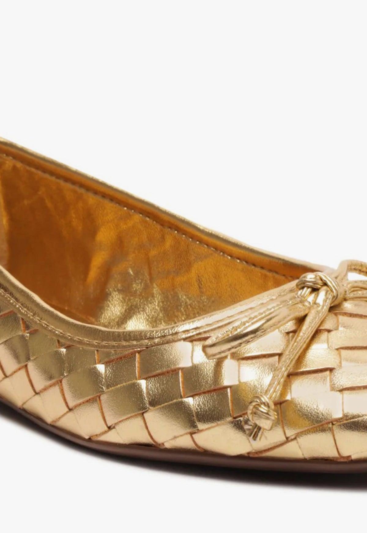 Arissa Woven Leather Flat Female Product Image