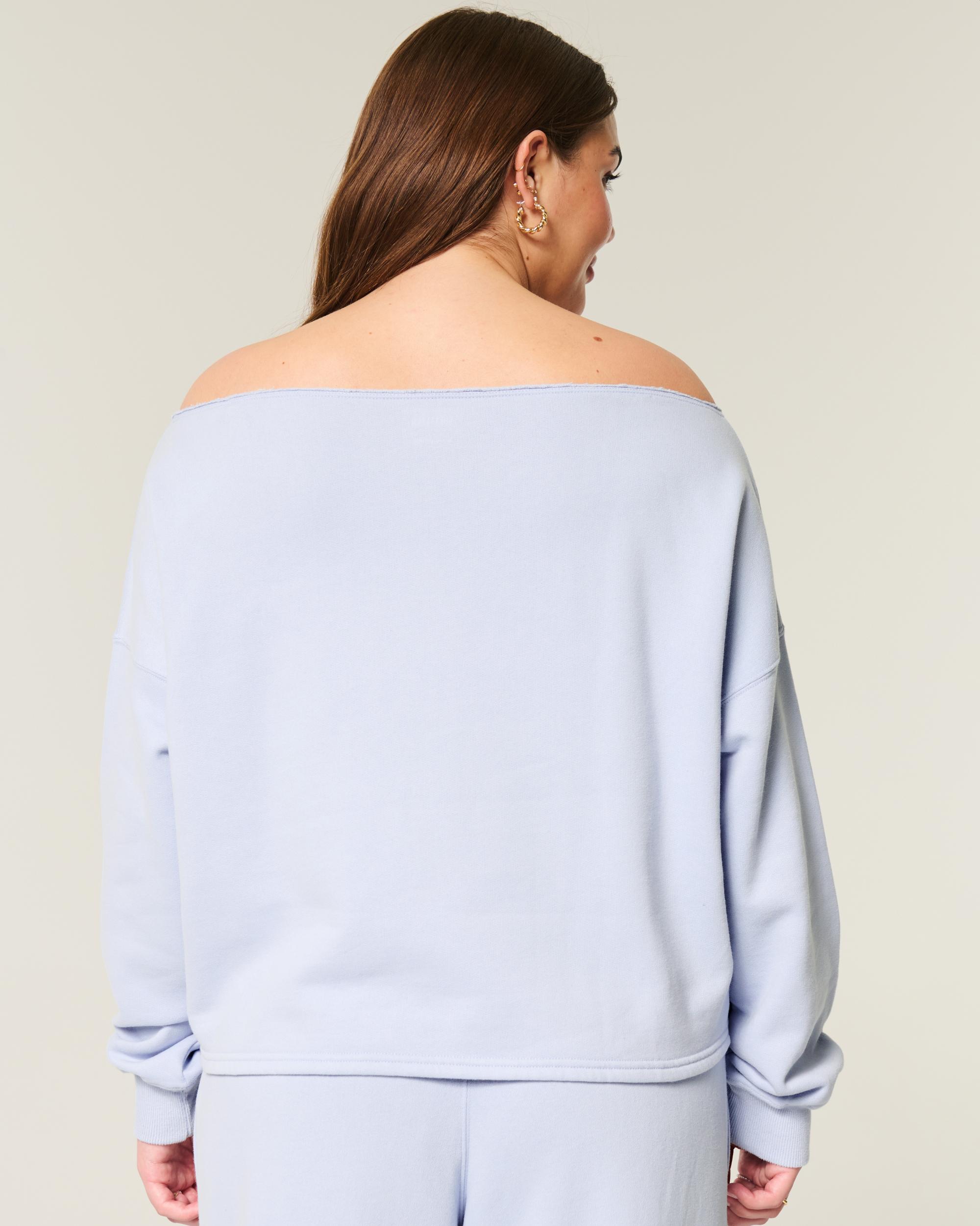 Easy Graphic Double Off-the-Shoulder Sweatshirt Product Image