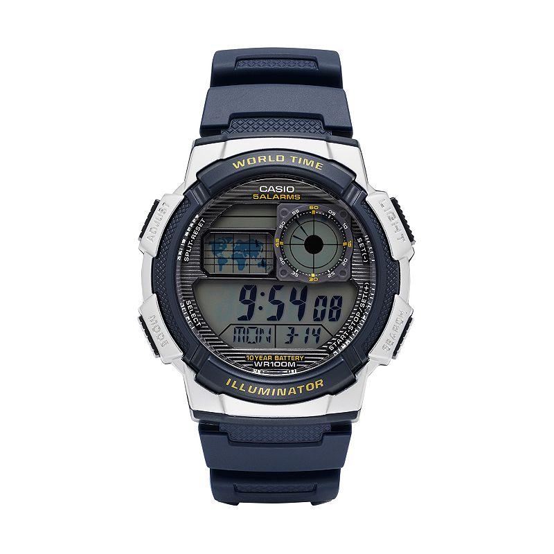 Casio Men's Digital Chronograph World Time Watch - AE1000W-2AVCF, Blue Product Image