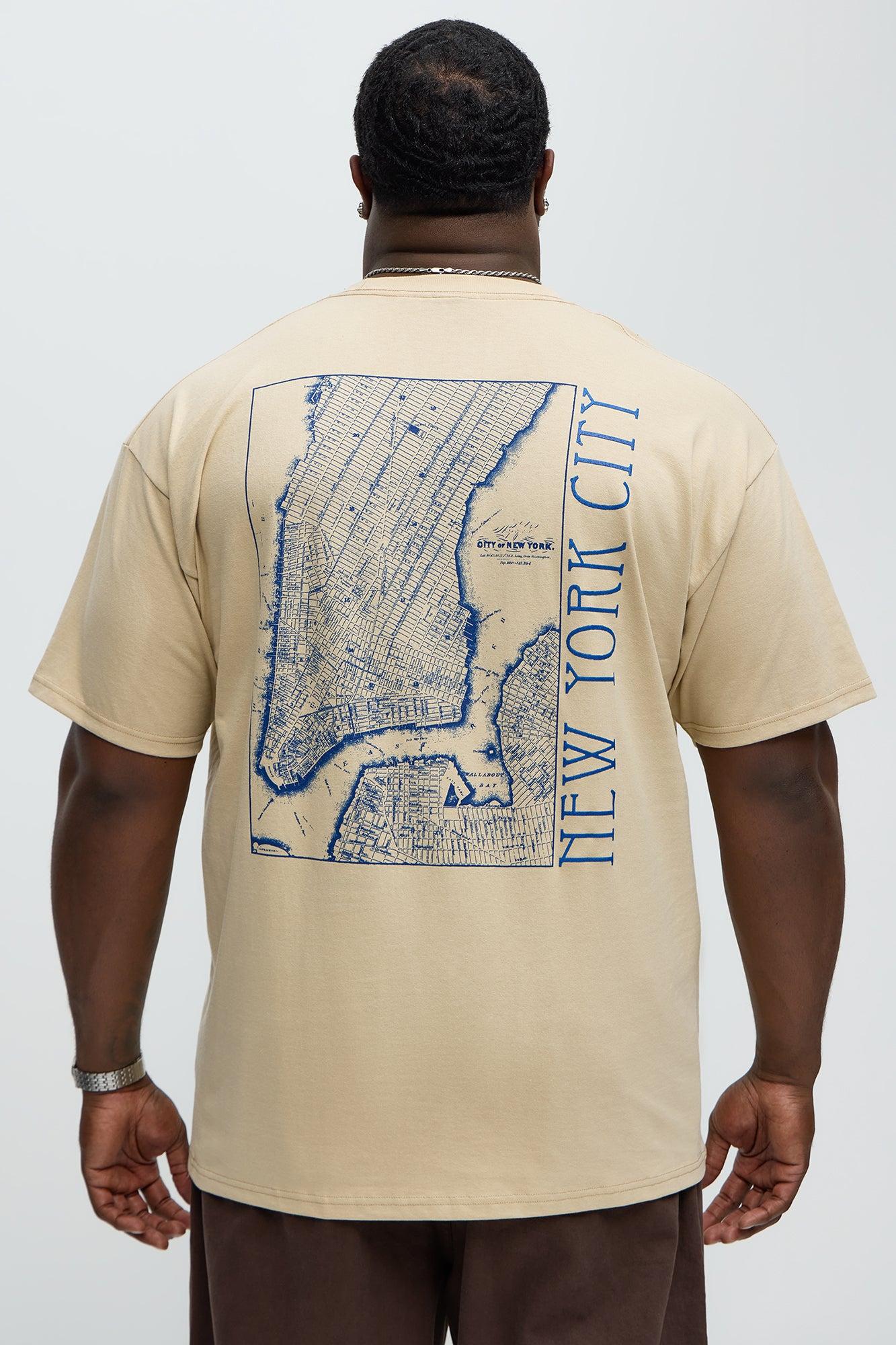 Map Of NYC Oversized Short Sleeve Tee - Sand Male Product Image