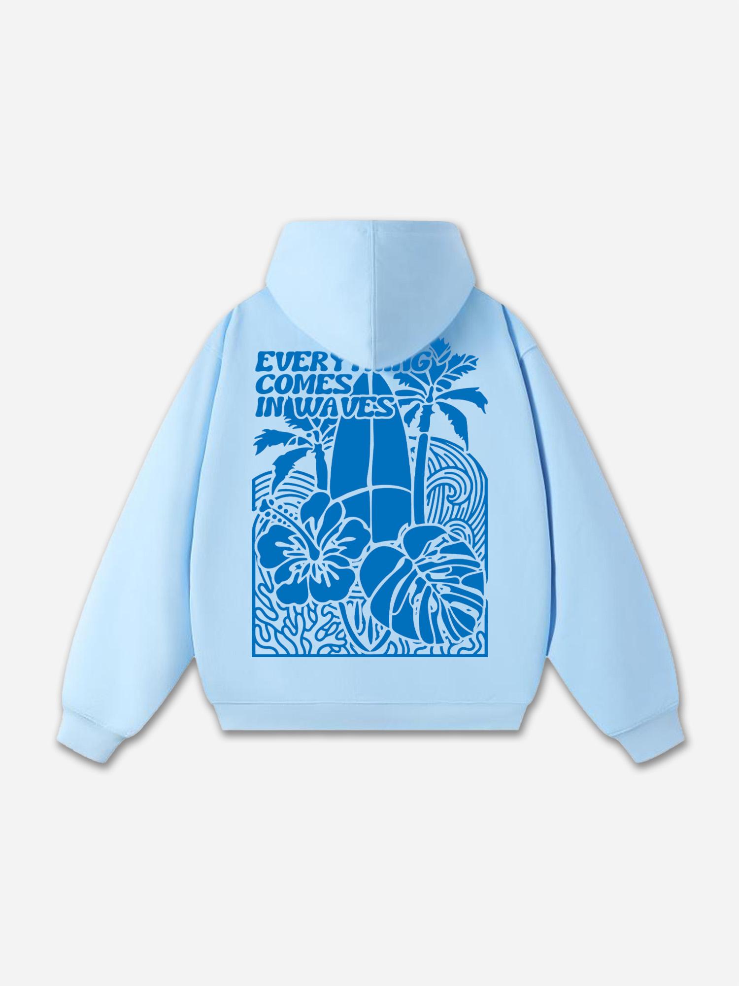 Sopula Everything Comes In Waves Vacation Graphic Oversized Hoodie Product Image