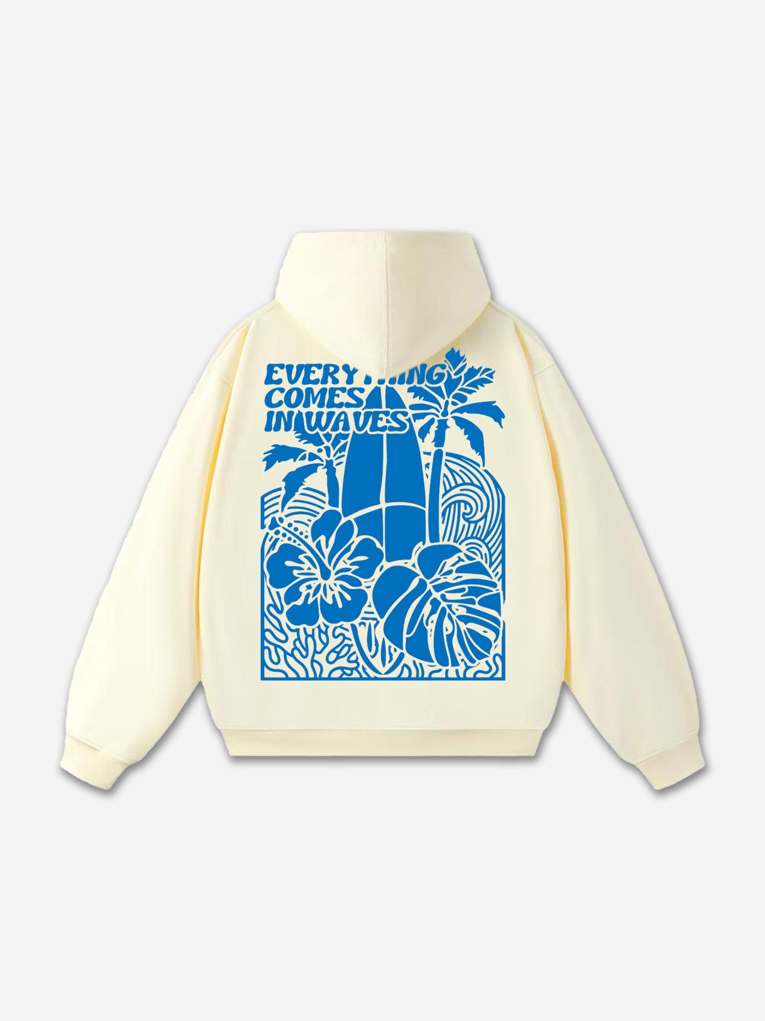 Sopula Everything Comes In Waves Vacation Graphic Oversized Hoodie Product Image