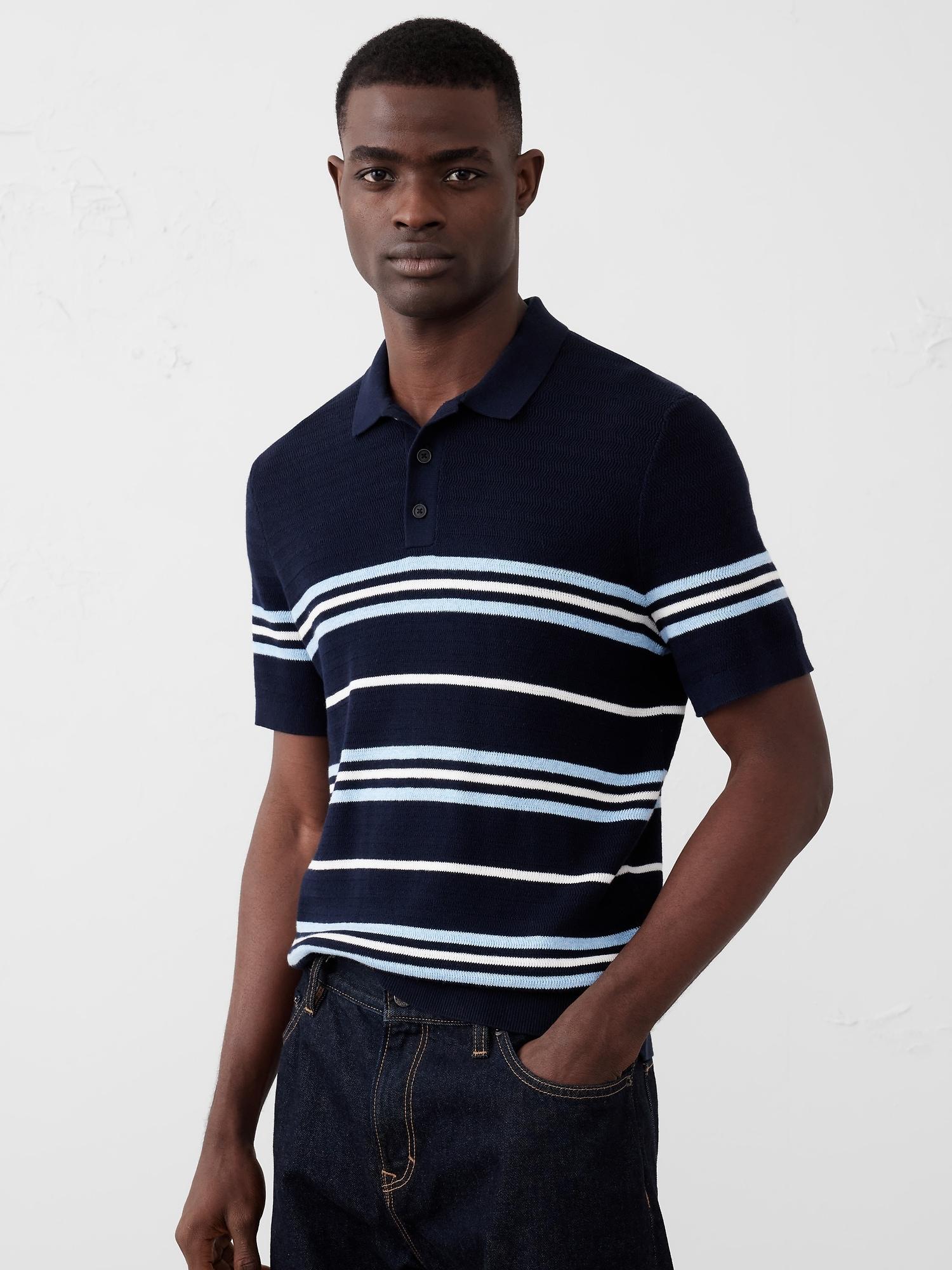 Textured Striped Sweater Polo Product Image