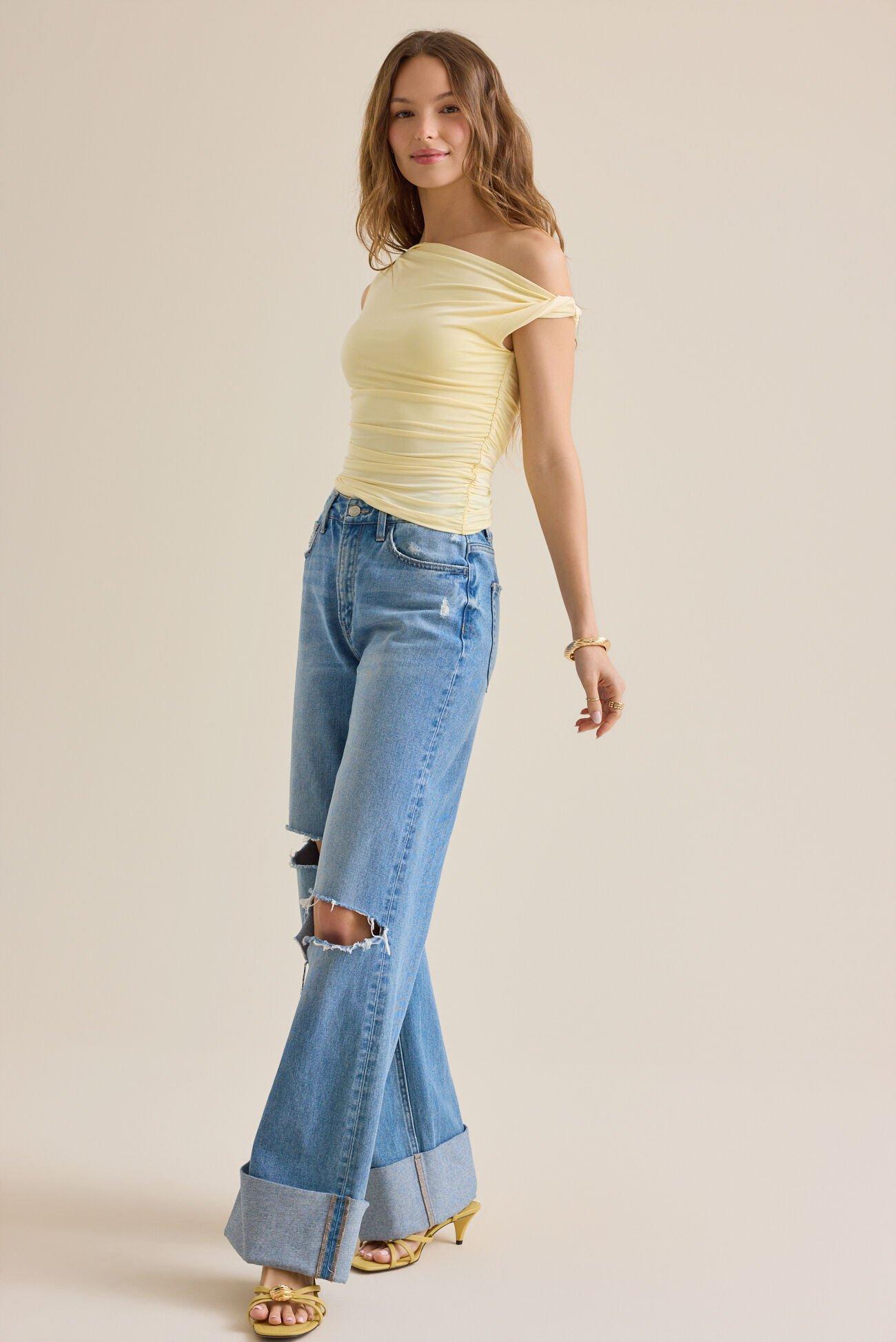 Annie Asymmetrical Twist Neck Top Product Image
