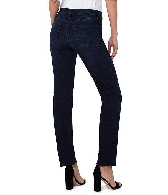 Liverpool Los Angeles Petite Size Kennedy Silky Stretch Straight Leg Mid Rise Denim Jeans Product Image